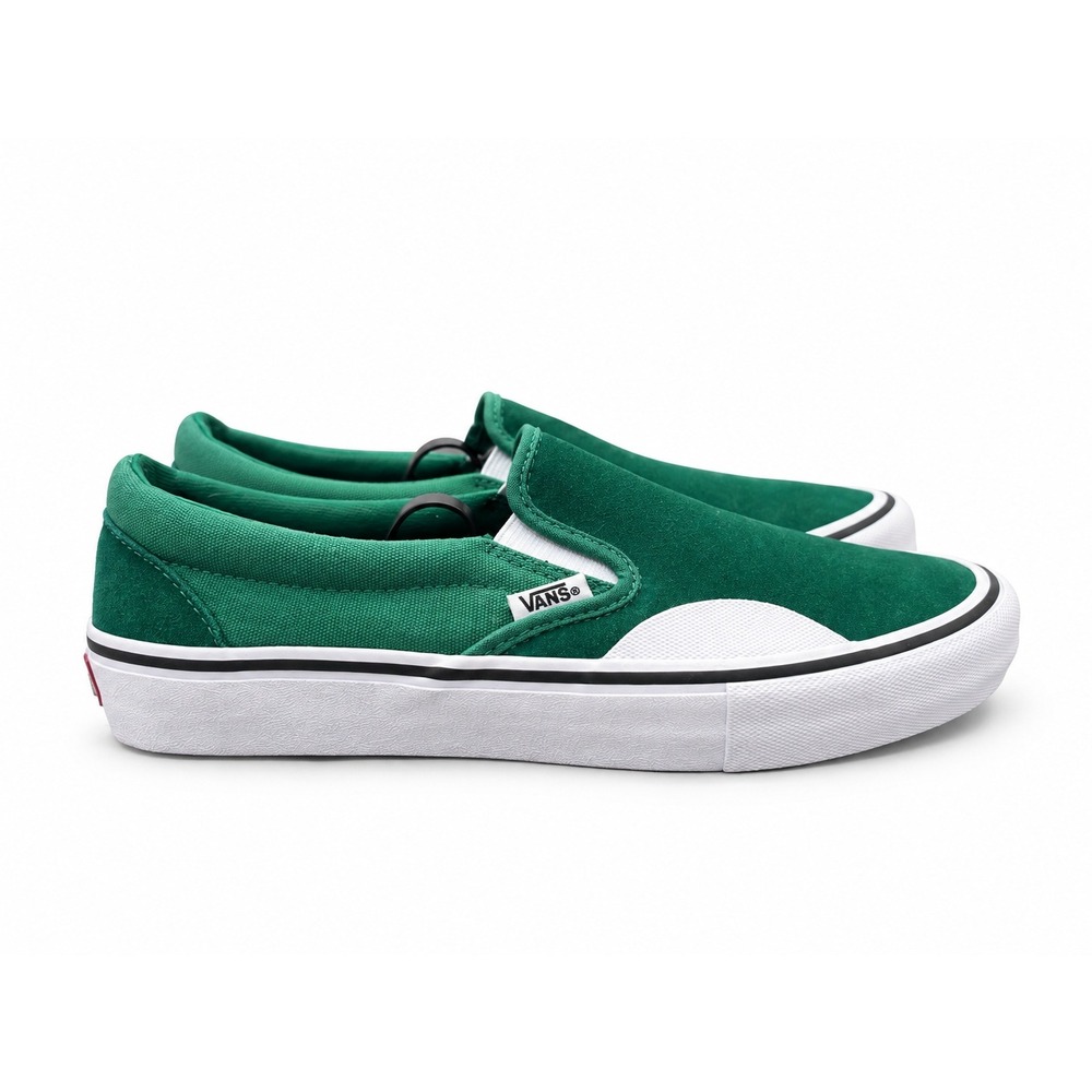 Vans Slip-On Pro Amazon Green White Suede Canvas Skate Shoes Men's Size 8.5